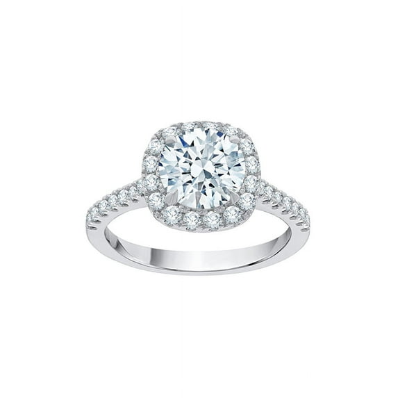 KATARINA Diamond Halo Engagement Ring in 10K White Gold (2 cttw, I-J, I1-I2) (Size-5)