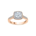 thumbnail image 1 of KATARINA Diamond Halo Engagement Ring in 14K Rose Gold (1 1/6 cttw, I-J, I1-I2) (Size-6), 1 of 2