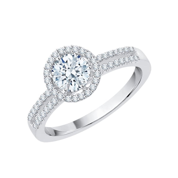 KATARINA Diamond Halo Engagement Ring in 14K White Gold (1 cttw, G-H, I2-I3)