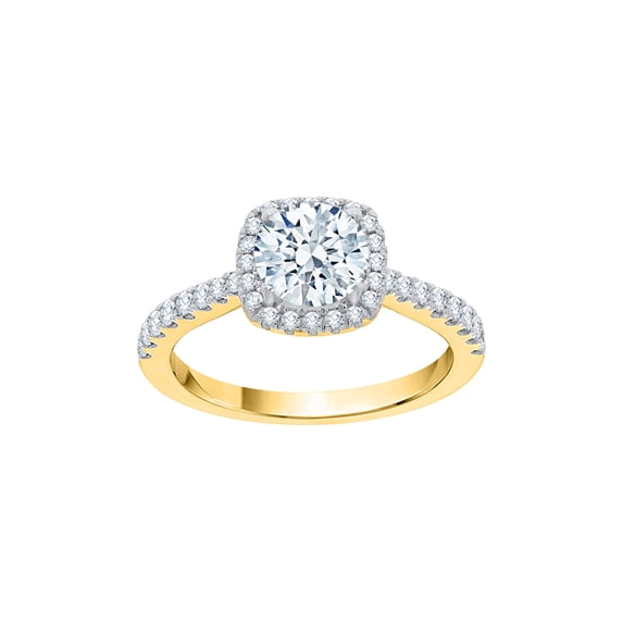 KATARINA Diamond Halo Engagement Ring in 14K Yellow Gold (1 1/3 cttw, I-J, I1-I2) (Size-10.5)
