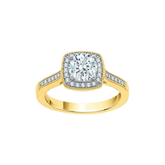 KATARINA Diamond Halo Engagement Ring in 14K Yellow Gold (1 1/6 cttw, I-J, I1-I2) (Size-10.5)