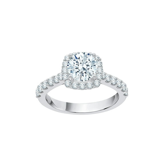 KATARINA Diamond Halo Engagement Ring in Sterling Silver (1 2/3 cttw, I-J, I1-I2) (Size-6.5)