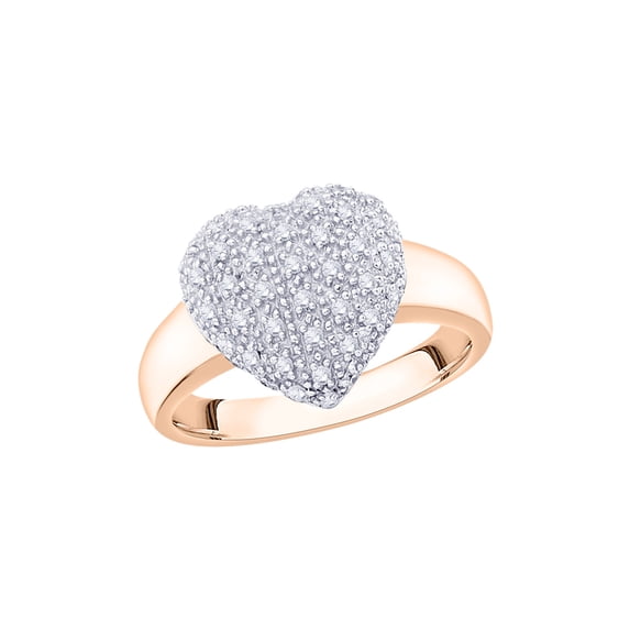 KATARINA Diamond Heart Ring in 14K Rose Gold (1/3 cttw) (I-Color, SI3/I1-Clarity) (Size-9)