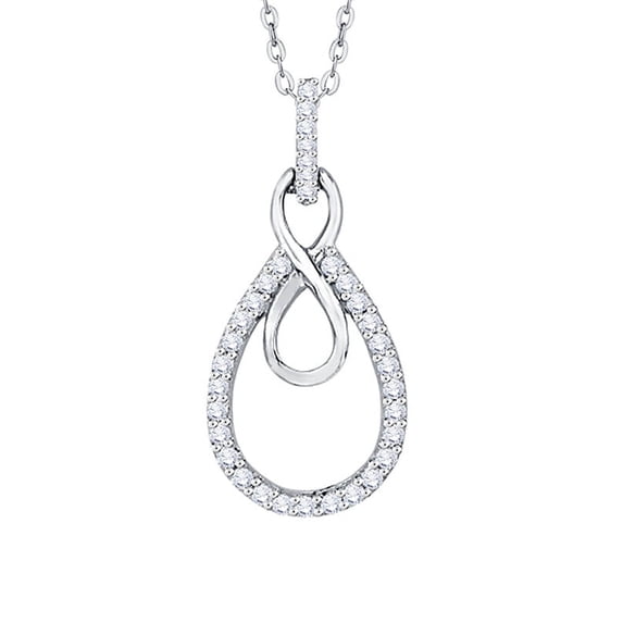 KATARINA Diamond Infinity Pendant Necklace in 10K White Gold (1/3 cttw, G-H, I2-I3)
