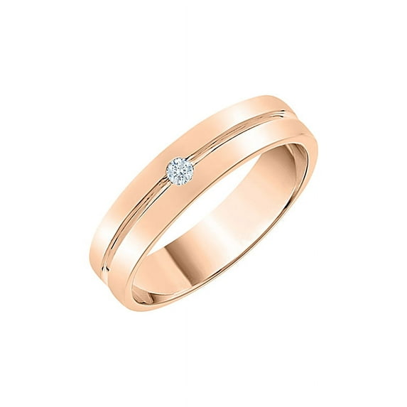 KATARINA Diamond Men's Wedding Band in 10K Rose Gold (1/20 cttw, I-J, I1-I2) (Size-7.25)