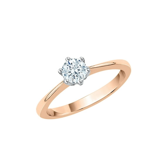 KATARINA Diamond Solitaire Engagement Ring in 10K Rose Gold (1/2 cttw, I-J, I1-I2) (Size-5)