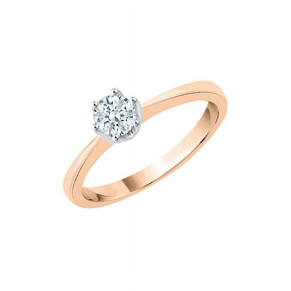 KATARINA Diamond Solitaire Promise Ring in 10K Rose Gold (1/4 cttw, I-J, I1-I2) (Size-5)