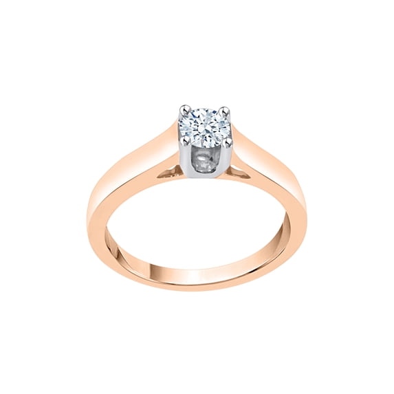 KATARINA Diamond Solitaire Promise Ring in 10K Rose Gold (1/4 cttw, I-J, I1-I2) (Size-6)
