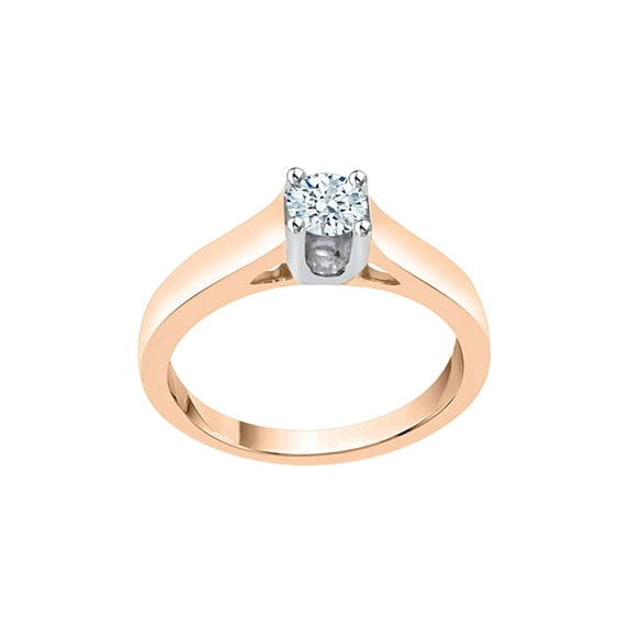 KATARINA Diamond Solitaire Promise Ring in 14K Rose Gold (1/4 cttw, I-J, I1-I2) (Size-8.5)