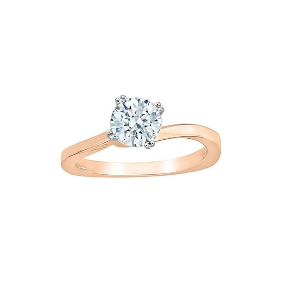 KATARINA Diamond Solitaire Promise Ring in 14K Rose Gold (1 cttw, I-J, I1-I2) (Size-8.5)