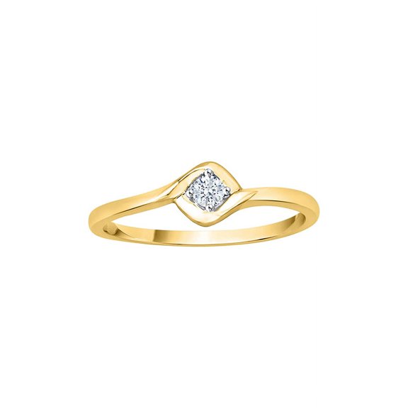 KATARINA Diamond Solitaire Promise Ring in 14K Yellow Gold (1/10 cttw, I-J, I1-I2) (Size-8.5)