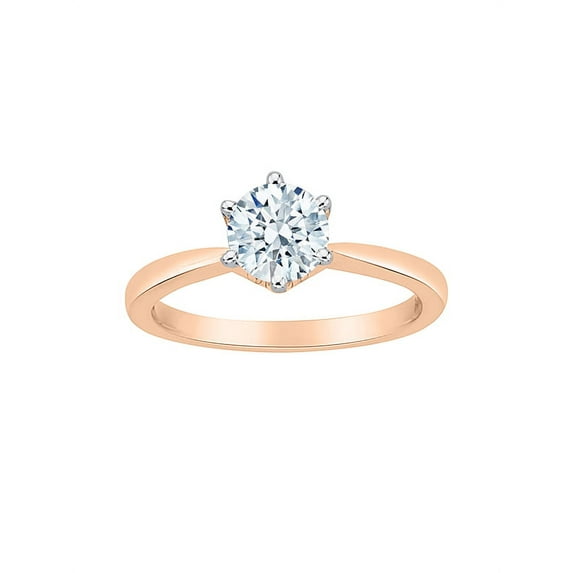 KATARINA Diamond Solitaire Ring in 14K Rose Gold (1 cttw, I-J, I1-I2) (Size-8)