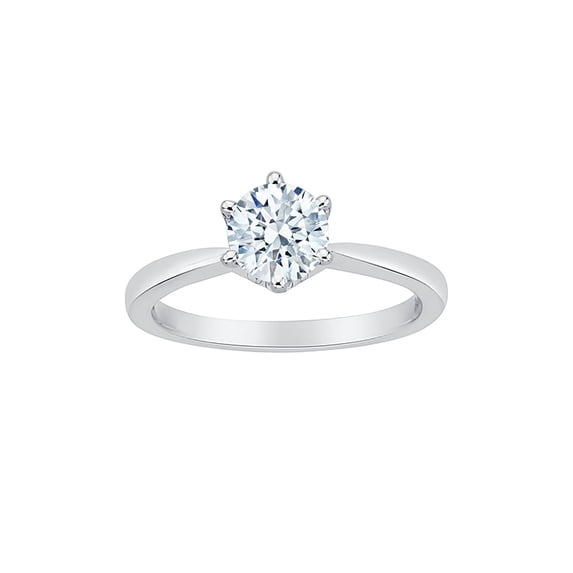 KATARINA Diamond Solitaire Ring in 14K White Gold (1 cttw, I-J, I1-I2) (Size-5)