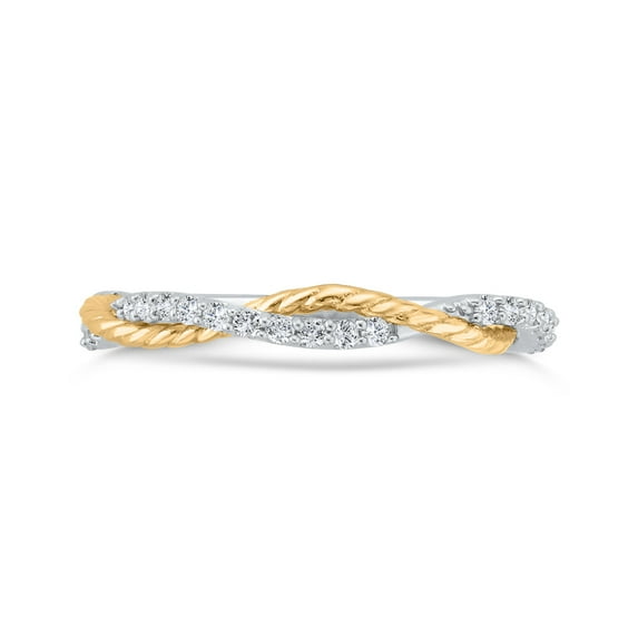 KATARINA Diamond Swirl Anniversary Ring in 10K Two Tone (1/6 cttw, I-J, I1) (Size-4.5)