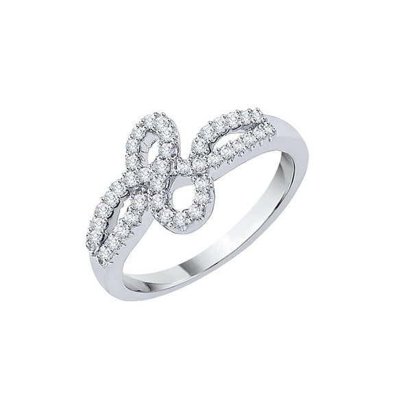 KATARINA Diamond Twisted Fashion Ring in Sterling Silver (3/8 cttw, I-J, I1-I2) (Size-10)