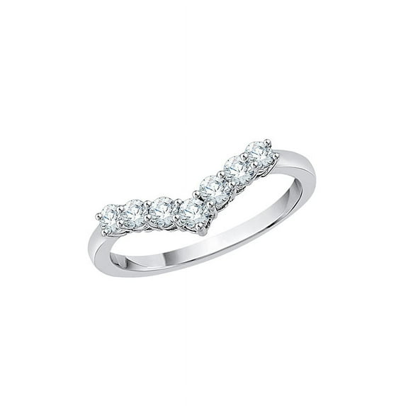 KATARINA Diamond Wedding Band in 10K White Gold (1/2 cttw, I-J, I1-I2) (Size-8.5)
