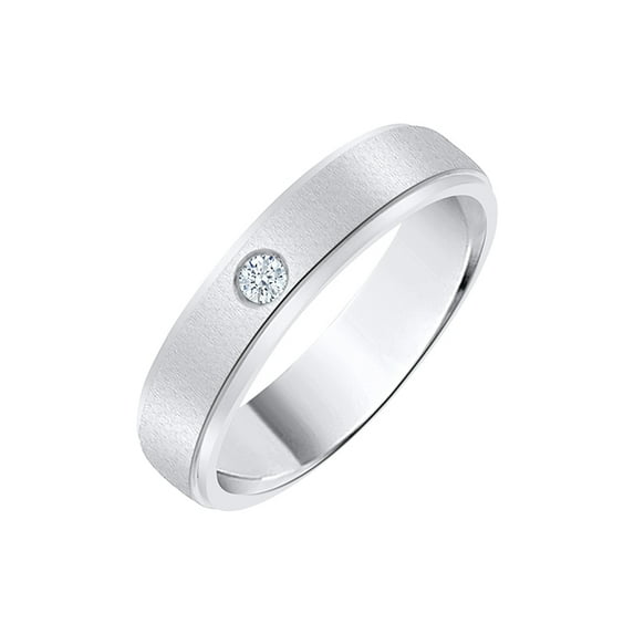 KATARINA Diamond Wedding Band in 14K White Gold (1/20 cttw, I-J, I1-I2) (Size-7)