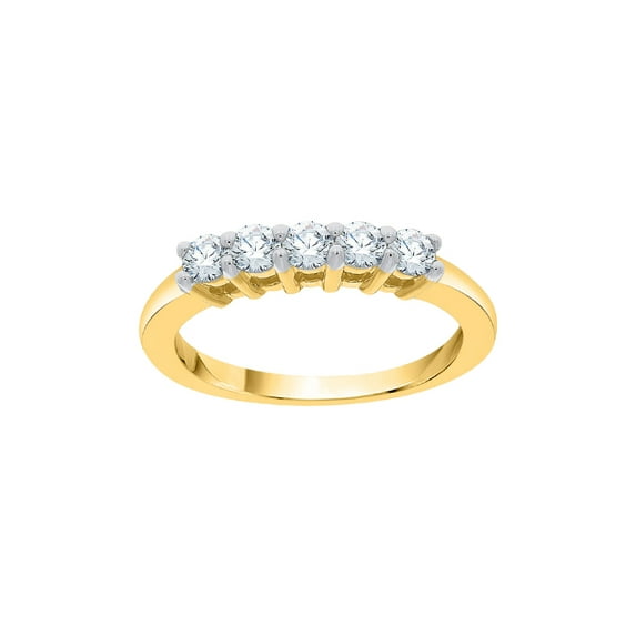 KATARINA Five Stone Diamond Anniversary Ring in 10K Yellow Gold (1/2 cttw, I-J, I1-I2) (Size-6.5)