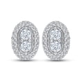 thumbnail image 1 of KATARINA Oval Shape Diamond Fashion Earrings in 14K White Gold (1/2 cttw), 1 of 4