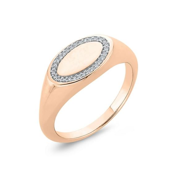 KATARINA Oval Shape Diamond Fashion Ring in 10K Rose Gold (1/20 cttw, G-H, I2-I3) (Size-9.25)