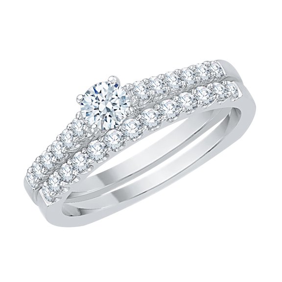 KATARINA Prong Set Diamond Engagement Set in 14K White Gold (3/4 cttw)