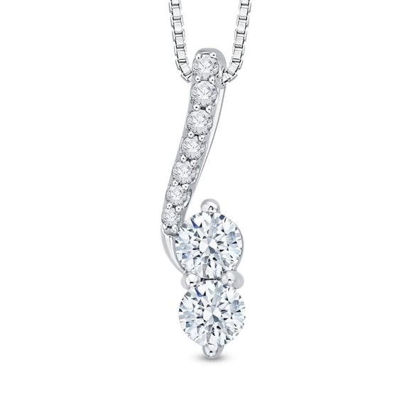 KATARINA Prong Set Diamond Fashion Pendant Necklace in 14K White Gold (1/3 cttw)
