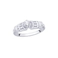 thumbnail image 1 of KATARINA Round and Baguette Cut Diamond Engagement Ring in 10K White Gold (1 cttw, I-J, I1-I2) (Size-7), 1 of 2