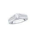thumbnail image 1 of KATARINA Round and Baguette Cut Diamond Engagement Ring in 10K White Gold (1 cttw, I-J, I1-I2) (Size-9), 1 of 2