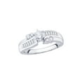 thumbnail image 1 of KATARINA Round and Baguette Cut Diamond Engagement Ring in 14K White Gold (1/4 cttw, I-J, I1-I2) (Size-6.5), 1 of 2
