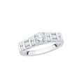 thumbnail image 1 of KATARINA Round and Baguette Cut Diamond Engagement Ring in 14K White Gold (3/4 cttw, I-J, I1-I2) (Size-7), 1 of 2