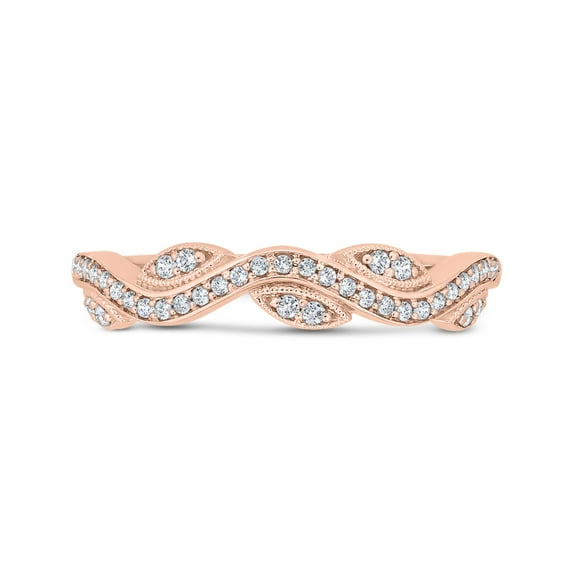 KATARINA Twisted Diamond Wedding Band in 14K Rose Gold (1/6 cttw, I-J, I1) (Size-6.75)