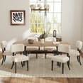 thumbnail image 1 of KATBOC Farmhouse Dining Table and Chair Set, Large 71in Rustic X-Leg Table with 6 Cream Upholstered Chairs, Brown Wood Grain Finish for Kitchen & Dining Room, 1 of 7