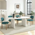 thumbnail image 1 of KATBOC Modern Dining Table and Chairs Set, 70in MDF Table with 4 Padded Boucle Chairs,Mid-Century for Home, Kitchen, Family Gatherings, White&White, 1 of 8