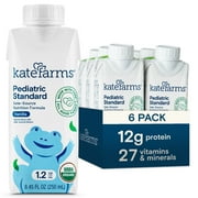 KATE FARMS Organic Pediatric 1.2 High Calorie Nutrition Shake, Vanilla, 12g Protein, 27 Vitamins and Minerals, 8.45 oz (6 pack)