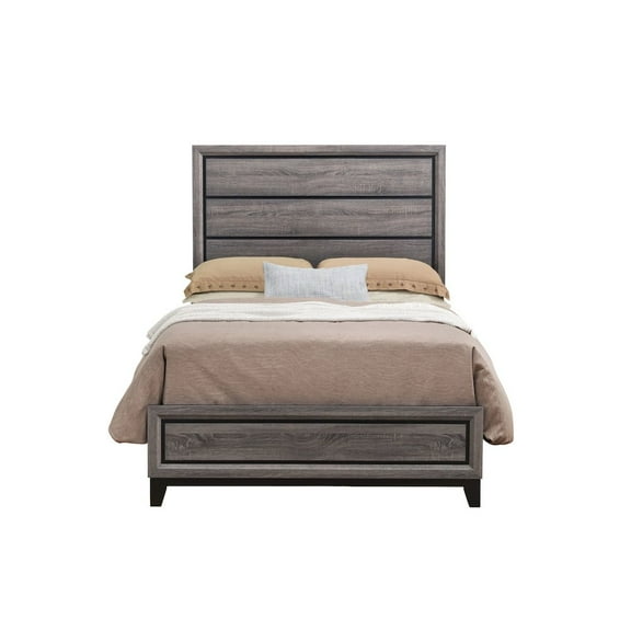 Global Furniture USA Rustic Transitional Kate Grey Full Bed, Foil Grey