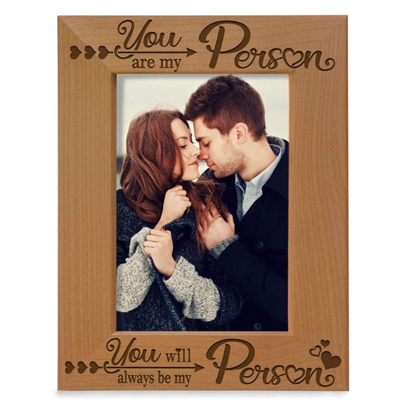 KATE POSH - You are My Person You Will be My Person Engraved Natural Wood Picture Frame - Anniversary, Weddings, Husband, Wife, Boyfriend, Girlfriend, Gifts for Couples in Love (4x6-Vertical) C113