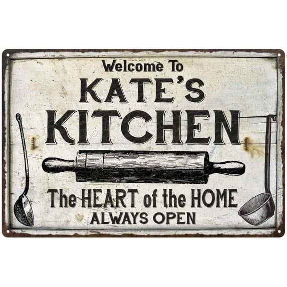 KATE'S Kitchen Farmhouse Sign Gift 8x12 Metal 208120033467