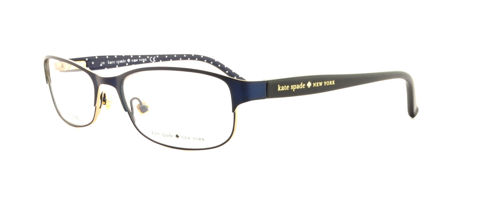 Kate Spade New York Ambrosette Eyeglass Frames-Navy Polka Dots-Rectangle Kate Spade New York Ambrosette Eyeglass Frames-Navy Polka  main image 4