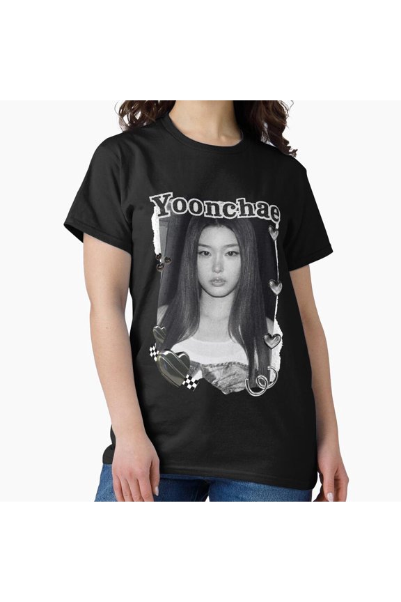 KATEYE Yoonchae Funny Kpop Y2K Group Black And White Collage - High Quality G5047 Unisex T-Shirt, Up to Size 5XL