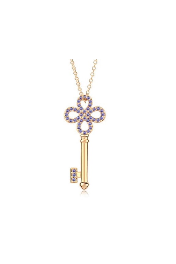 KATGI Fashion 18K Gold Plated Austrian Crystal Color Special Key Lock Earrings