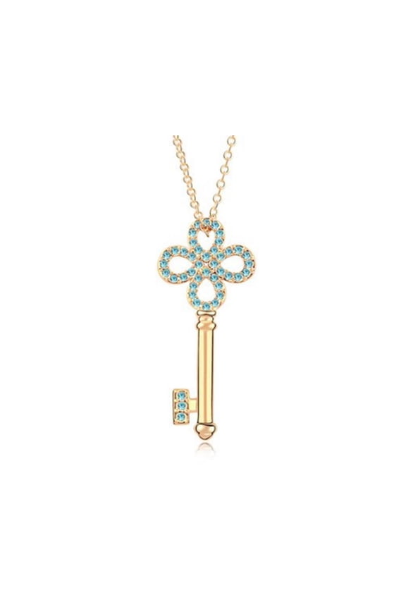KATGI Fashion 18K Gold Plated Austrian Crystal Color Special Key Lock Earrings
