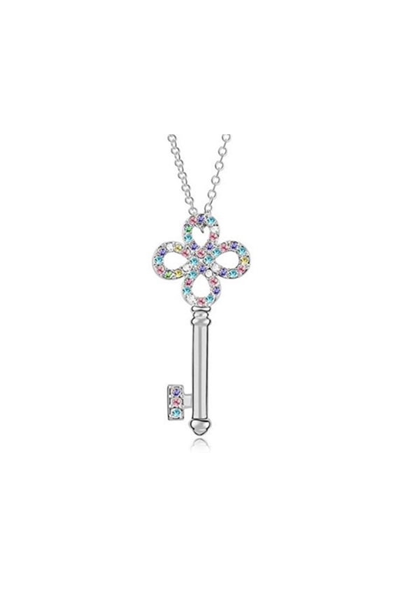 KATGI Fashion 18K Gold Plated Austrian Crystal Color Special Key Lock Earrings