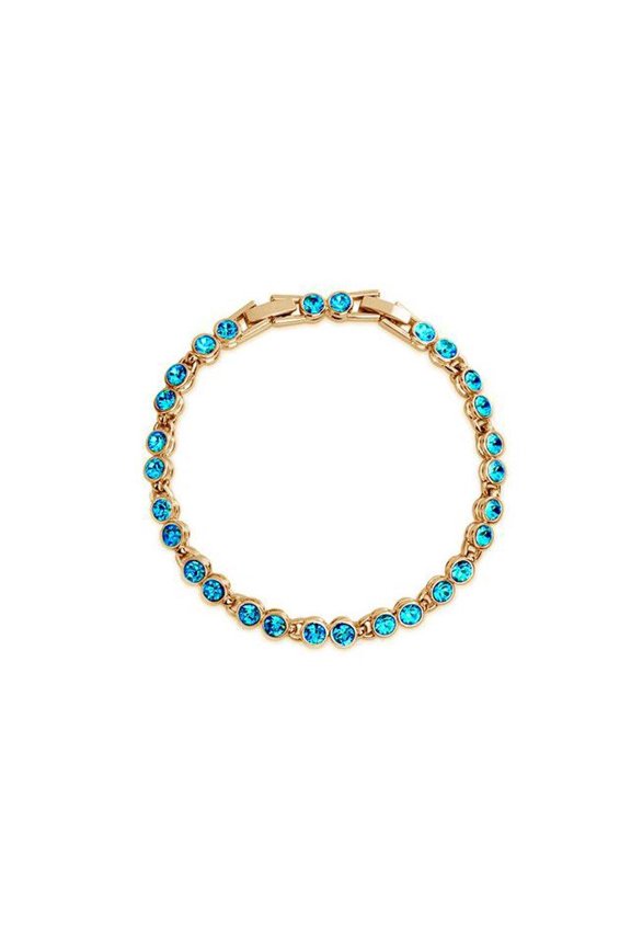 KATGI Fashion 18K Gold Plated Beautiful Starry Austrian Blue Crystal Bracelet