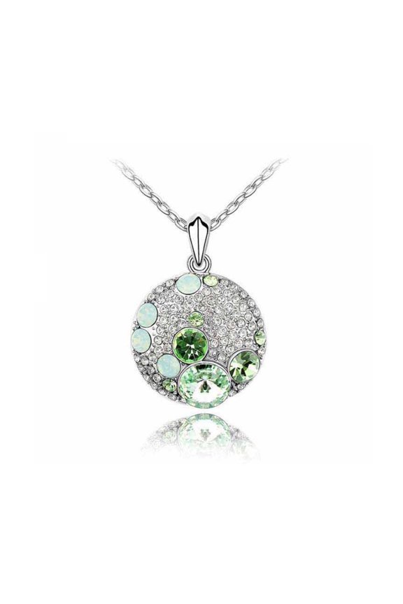 KATGI Fashion 18K White Gold Plated Austrian Crystal Pendant Necklace