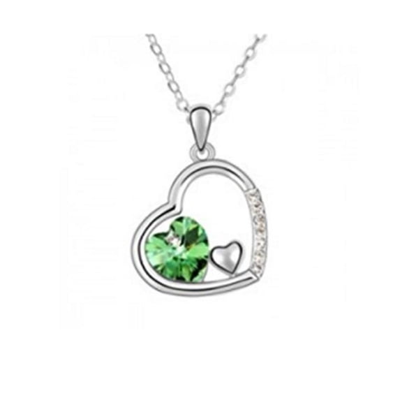 KATGI Fashion 18K White Gold Plated Dream Heart Austrian Crystal Pendant Necklace