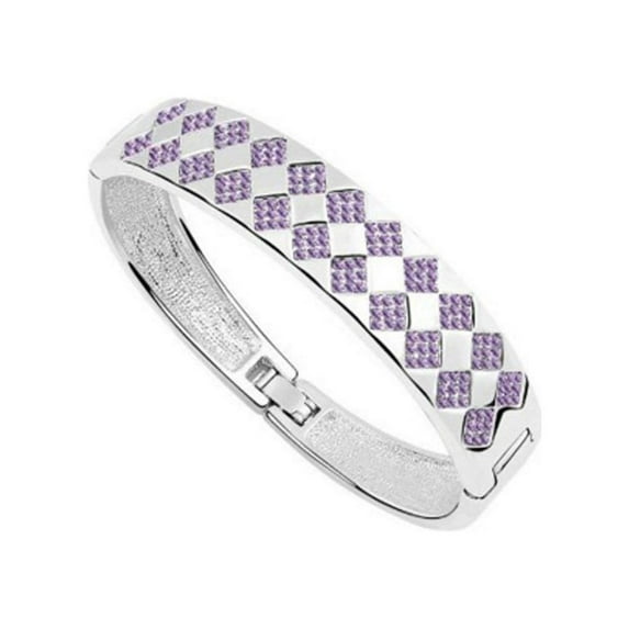 KATGI Fashion 18K White Gold Plated Elegant Lucky Magic Austrian Purple Crystal Bracelet