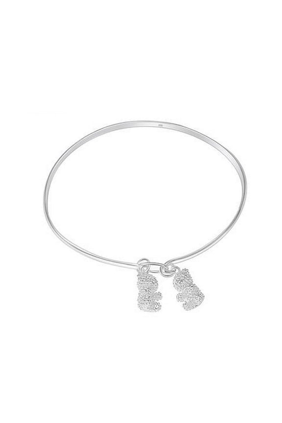 KATGI Fashion 18K White Gold Plated Frosty Love Bear Bracelet