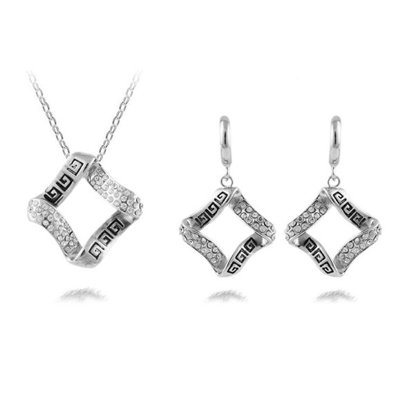KATGI Fashion Ancient Pattern Necklace and Earrings Set