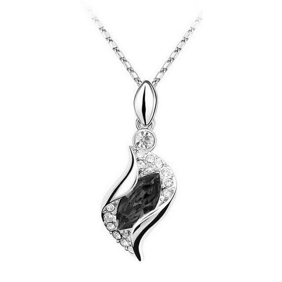 KATGI Fashion Angel Eye Teardrop Pendants Crystal Necklace
