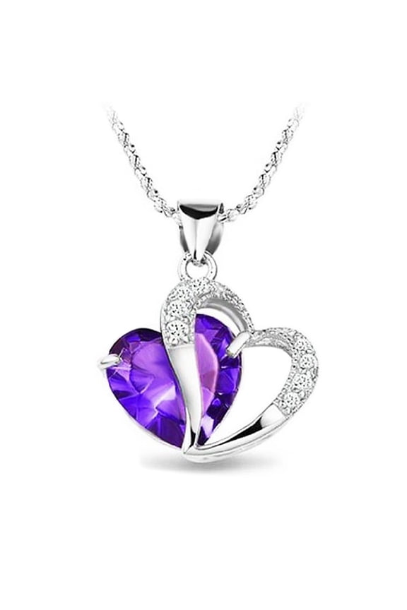 Fashion Austrian Crystals Heart Shape Pendant Necklace